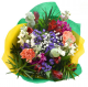 Summer Bouquet SAMI:

Stock White
Stock Hot Pink
Podocarpus
Eucalyptus Baby Blue
Alstromerias Red
Carnation Orange
Statice Purple 
Gypsophilia